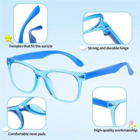 img 1 attached to 👓 AHXLL Kids Blue Light Blocking Glasses 2-Pack - Computer Gaming Video Glasses for Girls and Boys Age 3-12 - Anti Eyestrain - Transparent and Transparent Blue Frames