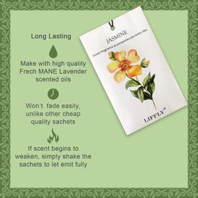 img 3 attached to LIFFLY 14 Packs Scented Sachets: Lavender, Rose, Jasmine, Ocean, Vanilla, Sandalwood, Gardenia - Aromatic Drawer and Closet Refreshers, 7 Luxurious Scents