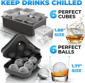 img 1 attached to 🧊 Enhanced Ice Making: Premium Food Grade Silicone Ice Trays for Whiskey, Cocktails & Bourbon - Keep Drinks Chilled with Large Square Cubes & Ice Balls (2pc/Pack)