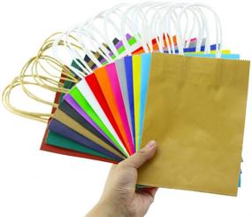 img 4 attached to 🌈 Fyess 16 PCS 11" Rainbow Assortment Party Gift Bags: Perfect for Birthday Favors, Crafts, Snacks & Decorations!