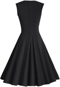 img 2 attached to 👗 MUXXN Women's Vintage V-Neck Swing Dress - 50s 60s Retro and Alluring