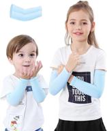 👶 newbyinn kids arm sleeves: 1 or 3 pairs for uv sun protection & cooling, ideal for toddlers and children logo