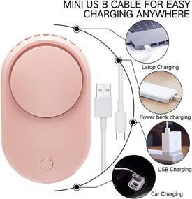 img 1 attached to 💨 Mismxc Rechargeable Bladeless Mini USB Electric Cooling Fans for Lash Extensions + Built-in Eyelash Dryer