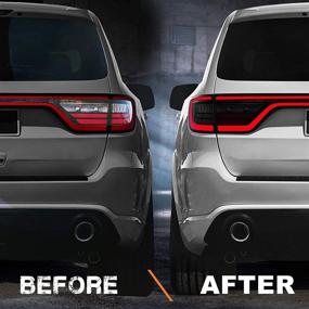 img 3 attached to 🚗 NDRUSH Durango Blackout Tail Light Vinyl Tint Film Overlay - Precut Wrap Cover for 2014-2021 Dodge Durango