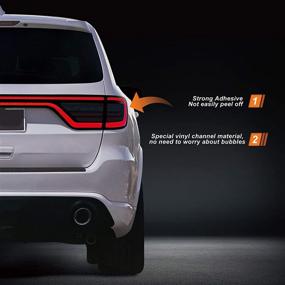 img 2 attached to 🚗 NDRUSH Durango Blackout Tail Light Vinyl Tint Film Overlay - Precut Wrap Cover for 2014-2021 Dodge Durango