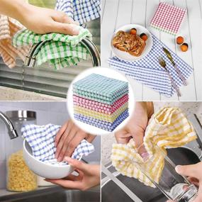 img 3 attached to 🧽 Jaisie.W 12Pack Dish Cloths: 11 x 16 Inches Kitchen Towels for Efficient Dishwashing - Soft and Absorbent Dish Rags Set in 4 Vibrant Colors