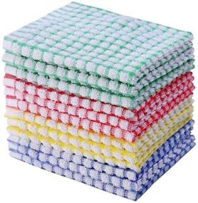 img 4 attached to 🧽 Jaisie.W 12Pack Dish Cloths: 11 x 16 Inches Kitchen Towels for Efficient Dishwashing - Soft and Absorbent Dish Rags Set in 4 Vibrant Colors