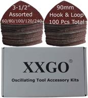 🔒 xxgo 100 pcs 3.5 inch triangular multitool sandpaper set - 60/80/100/120/240 grits | hook & loop | wood sanding | fits xg9020 oscillating multi tool logo