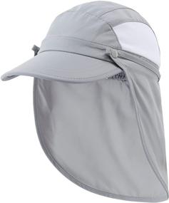img 4 attached to Protective Connectyle Kids Visor Sun Hat with Removable Neck Flap - UPF 50+ Baseball Play Cap for Optimal Sun Protection