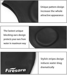 img 2 attached to 🏊 Firesara Silicone Swim Cap with Ear Cover, Long Hair Swimming Cap for Dreadlocks or Short Hair, Unisex Earmuffs for Women Men Adult Youth, Keeping Hair Clean and Ears Dry