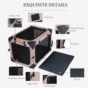 img 2 attached to 🐾 Portable and Foldable GJEASE Car Dog Crate Cat Kennel: Versatile Cage for Small, Medium, and Large Pets