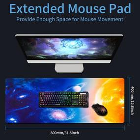 img 3 attached to 🖱️ Premium Computer Keyboard Mouse Mat: Gaming Mouse Pad, Extended Desk Mat for Gamers at Home & Office – Large Size (31.5X15.8X0.08in)