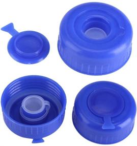 img 3 attached to 💧 5-Pack Non-Spill Plastic Water Bottle Cap, 55mm Twist Cap Replacement - Blue Screw Top Bottle Caps, Leak-Free Solution