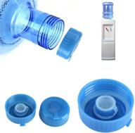 💧 5-pack non-spill plastic water bottle cap, 55mm twist cap replacement - blue screw top bottle caps, leak-free solution logo