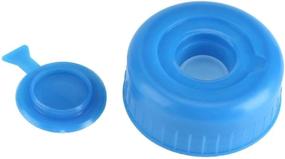 img 1 attached to 💧 5-Pack Non-Spill Plastic Water Bottle Cap, 55mm Twist Cap Replacement - Blue Screw Top Bottle Caps, Leak-Free Solution