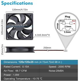 img 3 attached to 🔧 Wathai 120mm x 25mm Brushless DC Cooler Case Cooling Fan - Efficient 12V 2Pin Technology