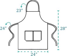 img 2 attached to 👨 Versatile and Durable 12 Pack Bib Apron for Kitchen, Crafting, BBQ, and more - Unisex Black Apron Bulk with 2 Roomy Pockets - Machine Washable