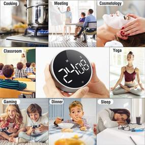 img 1 attached to Large Magnetic LED Countdown Timer with Constant Light Function for Classrooms - Digital Kitchen Timer with 3-Level Volume, Quiet Egg Timer for Children and the Elderly (4 Inch Threaded Aluminum)