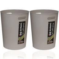 small trash can round plastic wastebasket bath logo