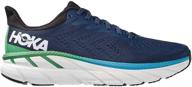 hoka one one men's clifton 7 running shoe - moonlit ocean/anthracite, size 8.5 logo