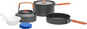 img 1 attached to Ultimate Fire-Maple Feast Camping Cookware Set | All-in-One Outdoor Cooking Kit with Pot, Kettle, Pan, Bowls, and Spatula | High-Quality Build | Perfect Mess Kit for Backpacking, Hiking, Car Camping, and Emergency Situations