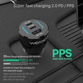 img 1 attached to 🔌 WOTOBEUS 95W USB C Car Charger: Super Fast Charging for iPhone 12, Samsung Galaxy, iPad, MacBook, and More!