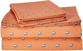 img 1 attached to Southern Tide Home Printed Skipjack Cotton Coral Sheet - Twin Size