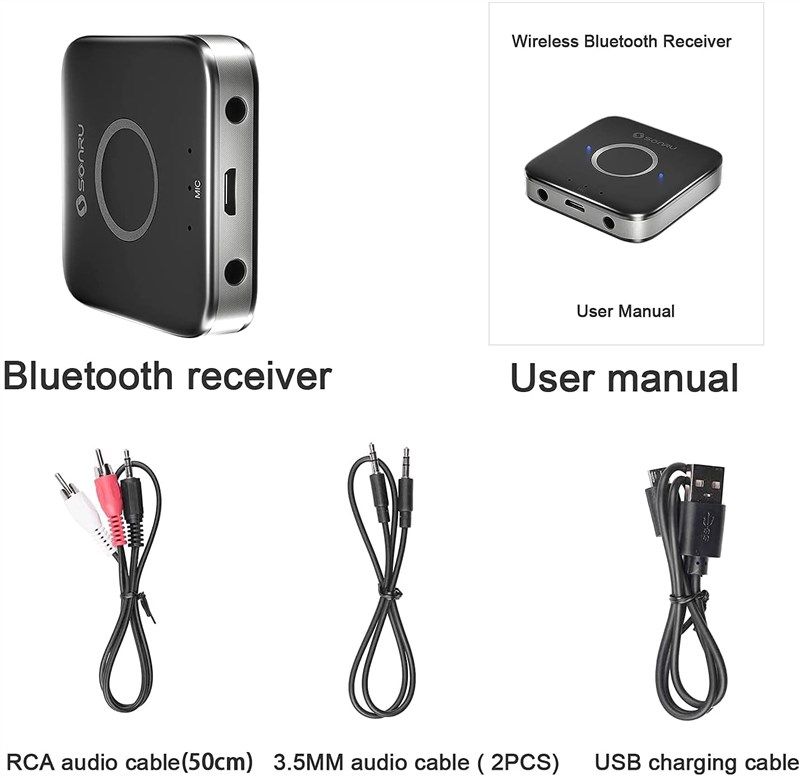 Bluetooth Aux Adapter for Car, SONRU Bluetooth 5.0 Receiver for  Car,Wireless Audio Adapter Portable Hands-Free Car Kits with RCA AUX 3.5mm  for Home/Car Stereo Music Streaming Sound System : Electronics