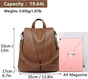 img 1 attached to 🎒 Kasqo Anti-Theft Leather Backpack for Women - Handbags and Wallets