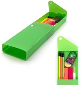 img 4 attached to Emraw Bright Color Slider Pencil Case (6-Pack) - Durable Box for Color Pencils with Snap Close and Slider Mechanism
