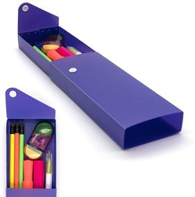 img 1 attached to Emraw Bright Color Slider Pencil Case (6-Pack) - Durable Box for Color Pencils with Snap Close and Slider Mechanism