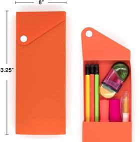 img 3 attached to Emraw Bright Color Slider Pencil Case (6-Pack) - Durable Box for Color Pencils with Snap Close and Slider Mechanism