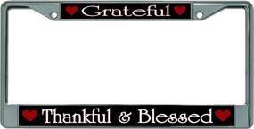 img 1 attached to 🙏 Выразите свою благодарность с рамкой для автомобильных номеров "Grateful Thankful and Blessed" из хрома.