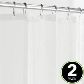 img 3 attached to 🛁 mDesign Clear Plastic Transparent Shower Curtain Liner Set - Waterproof PEVA, 3-Gauge Inner Liner for Bathroom, Shower, and Tub - 2 Pack