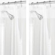 🛁 mdesign clear plastic transparent shower curtain liner set - waterproof peva, 3-gauge inner liner for bathroom, shower, and tub - 2 pack logo