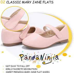 img 1 attached to PANDANINJIA Susie Dress Mary Jane Ballet Flats - Toddler/Little Kid Girl's 👧 Ballerina Shoes for Wedding Party & School Events (6 M US Toddler, Pink Pu)