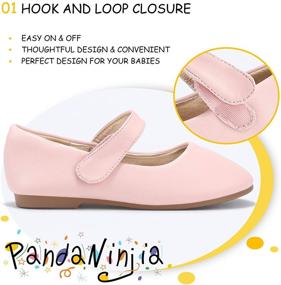 img 2 attached to PANDANINJIA Susie Dress Mary Jane Ballet Flats - Toddler/Little Kid Girl's 👧 Ballerina Shoes for Wedding Party & School Events (6 M US Toddler, Pink Pu)