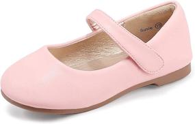 img 4 attached to PANDANINJIA Susie Dress Mary Jane Ballet Flats - Toddler/Little Kid Girl's 👧 Ballerina Shoes for Wedding Party & School Events (6 M US Toddler, Pink Pu)