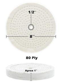 img 3 attached to 🔧 8 Inch Extra Thick Fine Cotton Treated Spiral Polishing Wheel with 1/2" Center Arbor Hole - Buffing Wheel for Drill, Bench and Angel Grinder (80 Ply) by Drixet: Polishing and Buffing Wheel