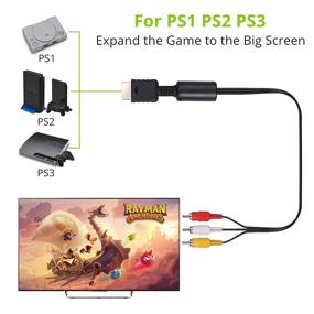 img 3 attached to 🎮 LiNKFOR 6ft AV Cable Compatible with PS1 PS2 PS3, Replacement AV Cable for Playstation 1 2 3