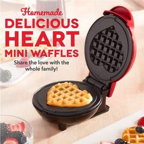 img 3 attached to 🧇 Dash Mini Waffle Maker: Perfect On-the-Go Breakfast, Lunch, or Snack Maker for Individuals - Easy to Clean, Non-Stick Sides - Red Heart 4 Inch