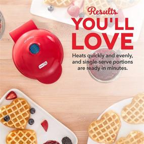 img 2 attached to 🧇 Dash Mini Waffle Maker: Perfect On-the-Go Breakfast, Lunch, or Snack Maker for Individuals - Easy to Clean, Non-Stick Sides - Red Heart 4 Inch