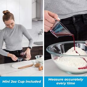 img 1 attached to 🔢 KPKitchen 4-Piece Angled Liquid Measuring Cups Plastic Set - Mini Oz, 1, 2 and 4 Cup Sizes - ML and Cup Measures - Small & Large Measure Cups for Liquids