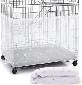 img 4 attached to 🐦 Optimized Large Birdcage Cover - Nylon Mesh Net, Seed & Feather Catcher - Twinkle Star Universal Cover for Parakeet, Macaw, African Round & Square Cage