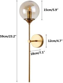 img 3 attached to KCO Lighting Modern Gold Wall Mounted Sconce Globe Glass Shade Wall Sconce 1 Light Vintage Wall Light For Indoor Bedroom Kitchen Island Living Room