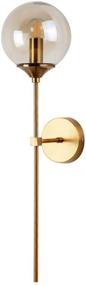 img 4 attached to KCO Lighting Modern Gold Wall Mounted Sconce Globe Glass Shade Wall Sconce 1 Light Vintage Wall Light For Indoor Bedroom Kitchen Island Living Room