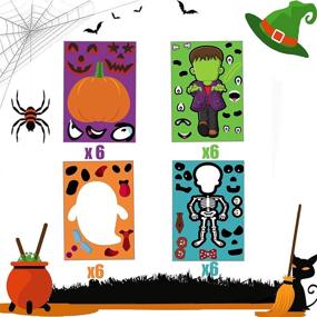 img 2 attached to Хэллоуинские вечеринки для детей: Набор наклеек Joy Bang для Halloween - сделай сам свою фонарик-Джека, наклейки на лицо, игры и подарки для вечеринки.