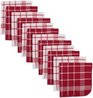 🧽 dii waffle weave 100% cotton kitchen dishcloth collection set - red, 12-piece logo