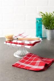 img 1 attached to 🧽 DII Waffle Weave 100% Cotton Kitchen Dishcloth Collection Set - Red, 12-Piece