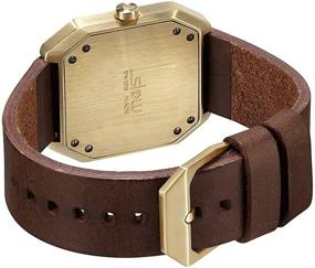 img 2 attached to 💫 Slow Jo 18 - Exquisite Swiss Made 24-Hour Gold Watch with Dark Brown Leather Band